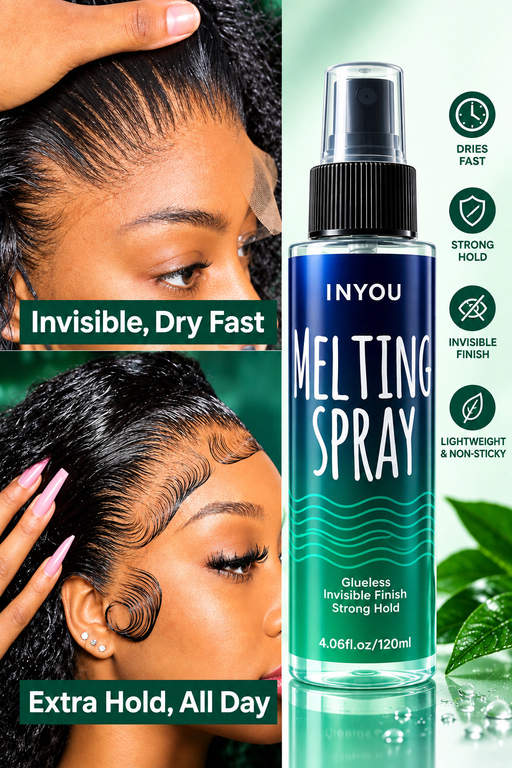 LACE MELTING SPRAY AND HOLDING SPRAY