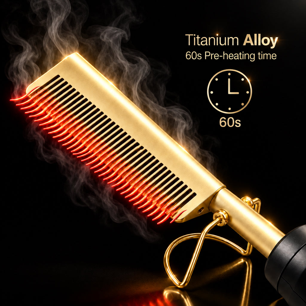 HOT COMB - ELECTRIC STRAIGHTENING HOT COMB FOR HAIR AND WIGS