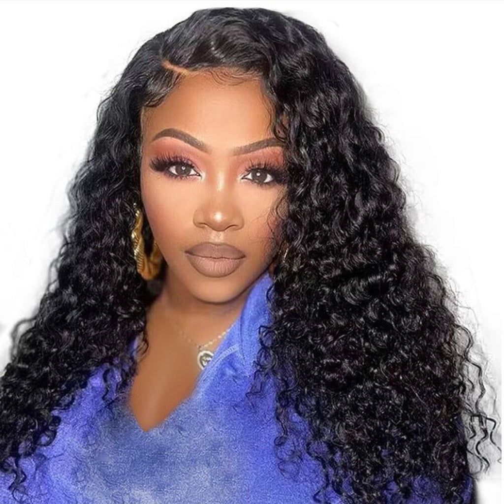 22IN BRAZILIAN HAIR WATER WAVE GLUELESS WIG-13X4 FULL FRONTAL LACE WIG