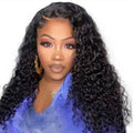 22IN BRAZILIAN HAIR WATER WAVE GLUELESS WIG-13X4 FULL FRONTAL LACE WIG
