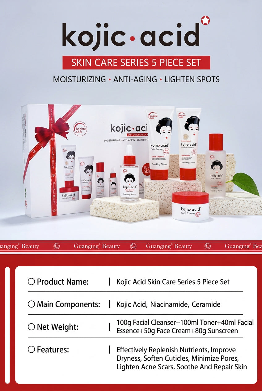 GUANJING BEAUTY KOJIC ACID SKIN CARE SERIES 5 PIECE SET